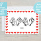 Xoxo Finger Spelling ASL Sign Language 5x7 Printable Greeting Card | DIGITAL DOWNLOAD | Valentines Day Gift Love Deaf Interpreter Teacher