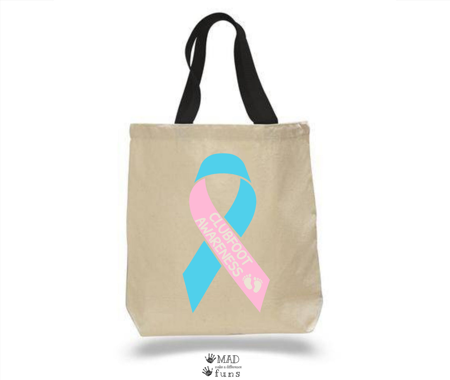 Clubfoot Awareness Totes | Raise Awareness | Mom Dad Gift | Talipes Equinovarus Support Fundraiser Tote Bag | Ponseti Method |