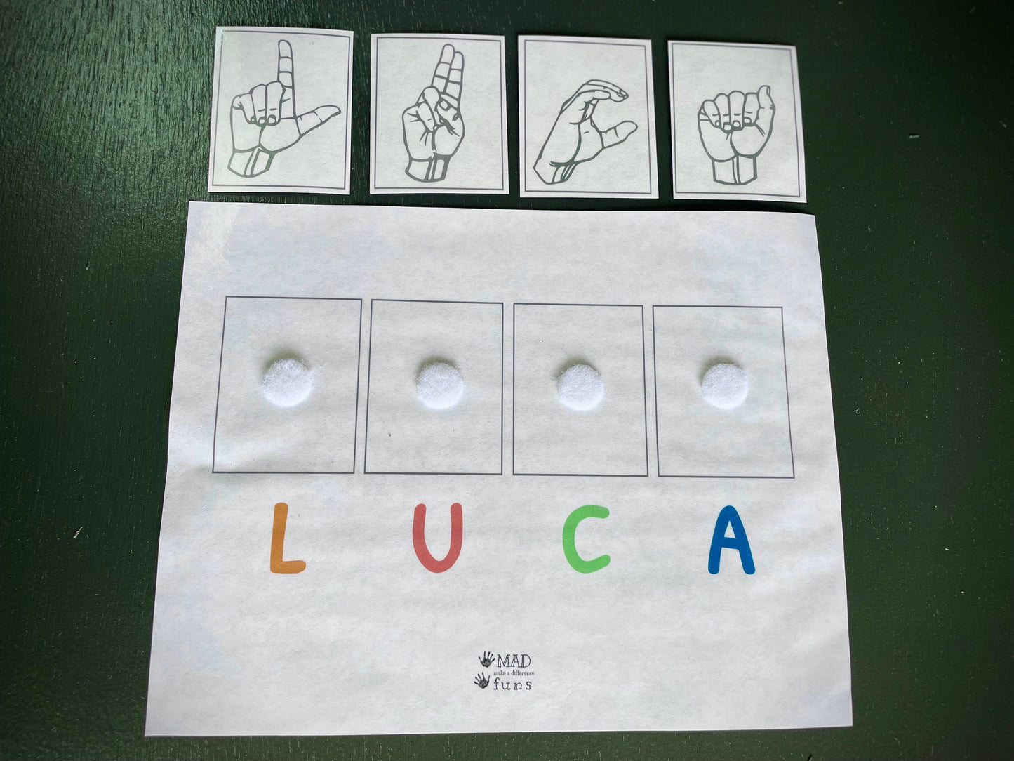 Learn Name, Teach American Sign Language Letter Matching Game| ASL Alphabet |DIGITAL DOWNLOAD| abc Toddler Activity Kids Learning