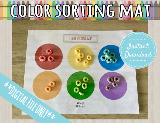 Color Sorting Activity Mat Printable | DIGITAL DOWNLOAD | St Patricks Day Game | Learn Colors Categories | Toddler Busy Binder Activities