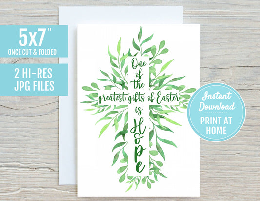 One Of The Greatest Gifts Of Easter Is Hope 5x7 Printable Greeting Card | Easter Decor Easter Card Spring | Digital Download Print At Home