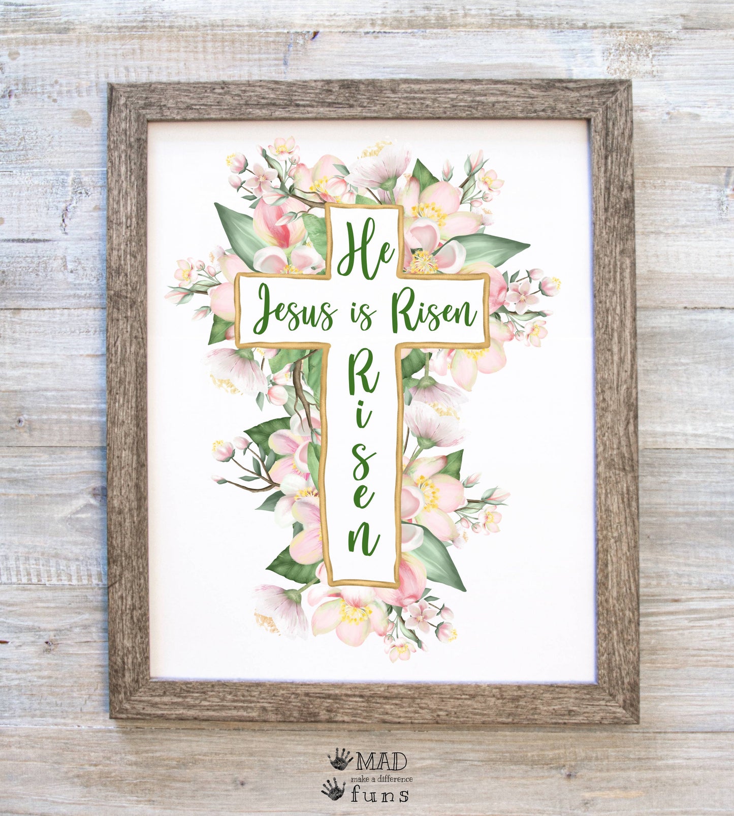 He Is Risen Jesus Is Risen Easter Cross 5x7 Printable Greeting Card Gift | Easter Decor Easter Card Spring | Digital Download Print At Home