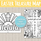 The Meaning Of Easter Treasure Map Printable Coloring | Religious Scavenger Hunt Game | Easter Basket Gifts | Jesus Easter Toddler Egg Hunt