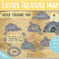 The Meaning Of Easter Treasure Map Printable Coloring | Religious Scavenger Hunt Game | Easter Basket Gifts | Jesus Easter Toddler Egg Hunt