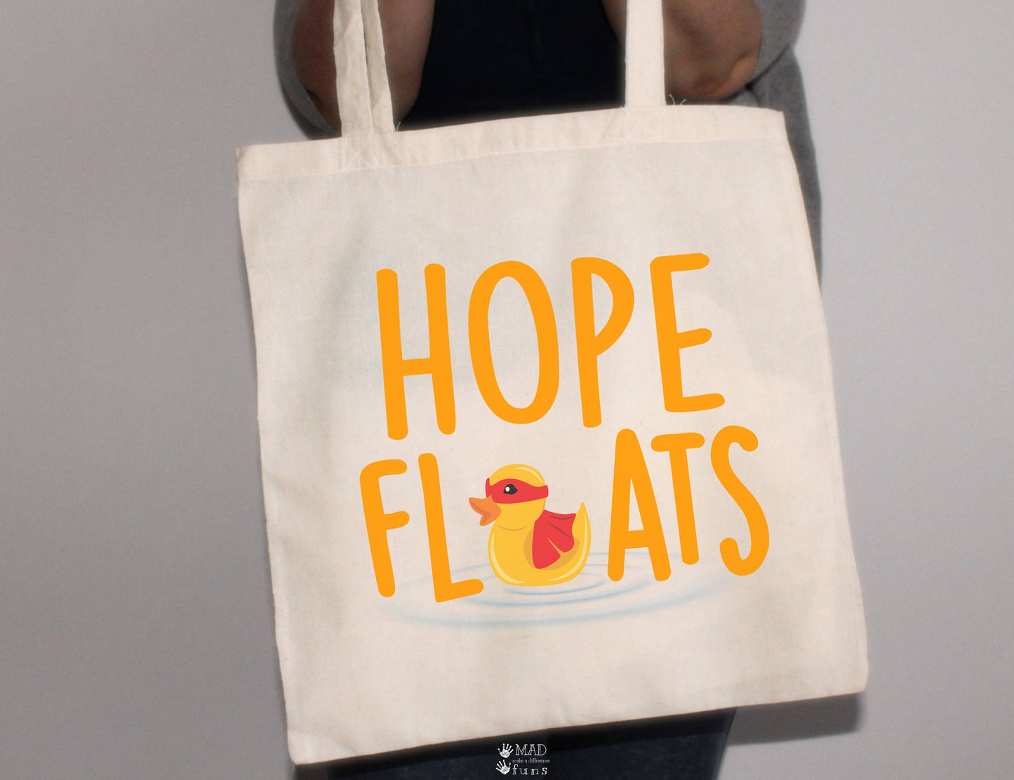 HOPE FLOATS Canvas Tote Bag | Columbus Duck Race | Super Duck Hope Bag | Benefiting Nationwide Children's | Children's Research Patient Gift