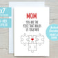 Mom You Are The Piece That Holds Us Together 5x7 Printable Greeting Card | DIGITAL DOWNLOAD| Mother's Day Gift Puzzle Family | Print At Home