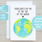 Your Love Put Me At The Top Of The World Song 5x7 Printable Greeting Card | Mother's Day Thank You Anniversary Valentine Gift |Print At Home