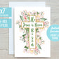 He Is Risen Jesus Is Risen Easter Cross 5x7 Printable Greeting Card Gift | Easter Decor Easter Card Spring | Digital Download Print At Home