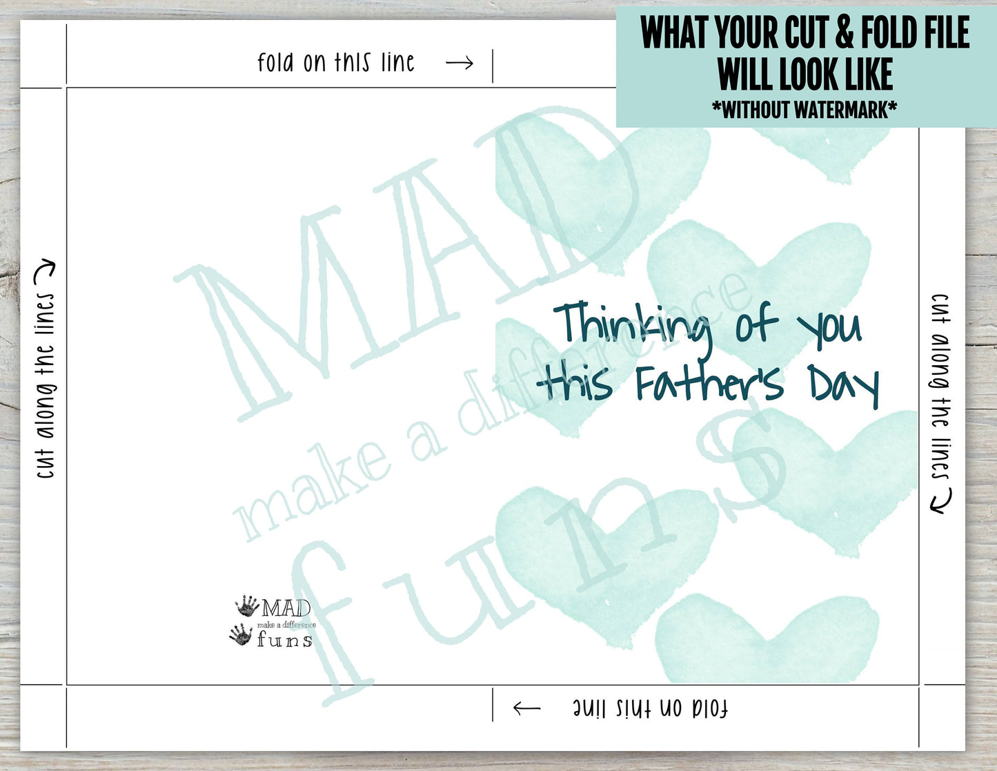 Thinking Of You This Fathers Day 5x7 Printable Greeting Card | DIGITAL DOWNLOAD | Father's Day Card Gift Grief Loss | Print At Home