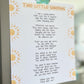 Two Little Shadows Poem Print | Digital Download| Card for Mom | Inspirational Quote Decor | Sun Printable Wall Art | Sunshine Nursery Decor