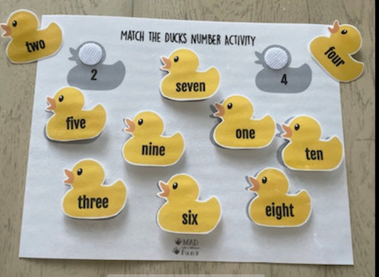 Match the Numbers Duck Activity | Printable INSTANT DOWNLOAD | Matching Numbers Cards or Velcro Activity | Toddler Game