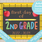 First Day of School Sign | About Me Chalkboard Style Print | INSTANT DIGITAL DOWNLOAD | Print at Home | 2nd Grade Second | School Pictures