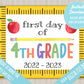 First Day of School Sign | About Me Chalkboard Style Print | INSTANT DIGITAL DOWNLOAD | Print at Home | 4th Grade Fourth | School Pictures
