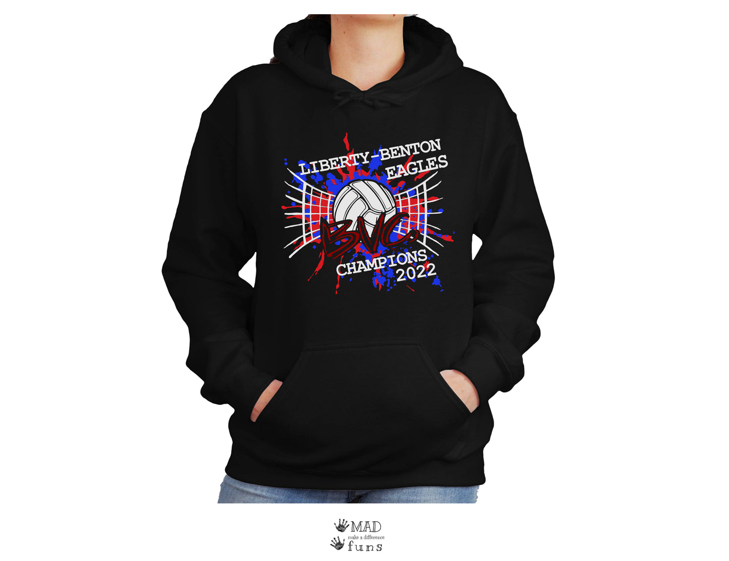 Liberty-Benton BVC Champions 2022 T-Shirt, Crewneck Sweatshirt, or Hoodie | LB Volleyball Shirt